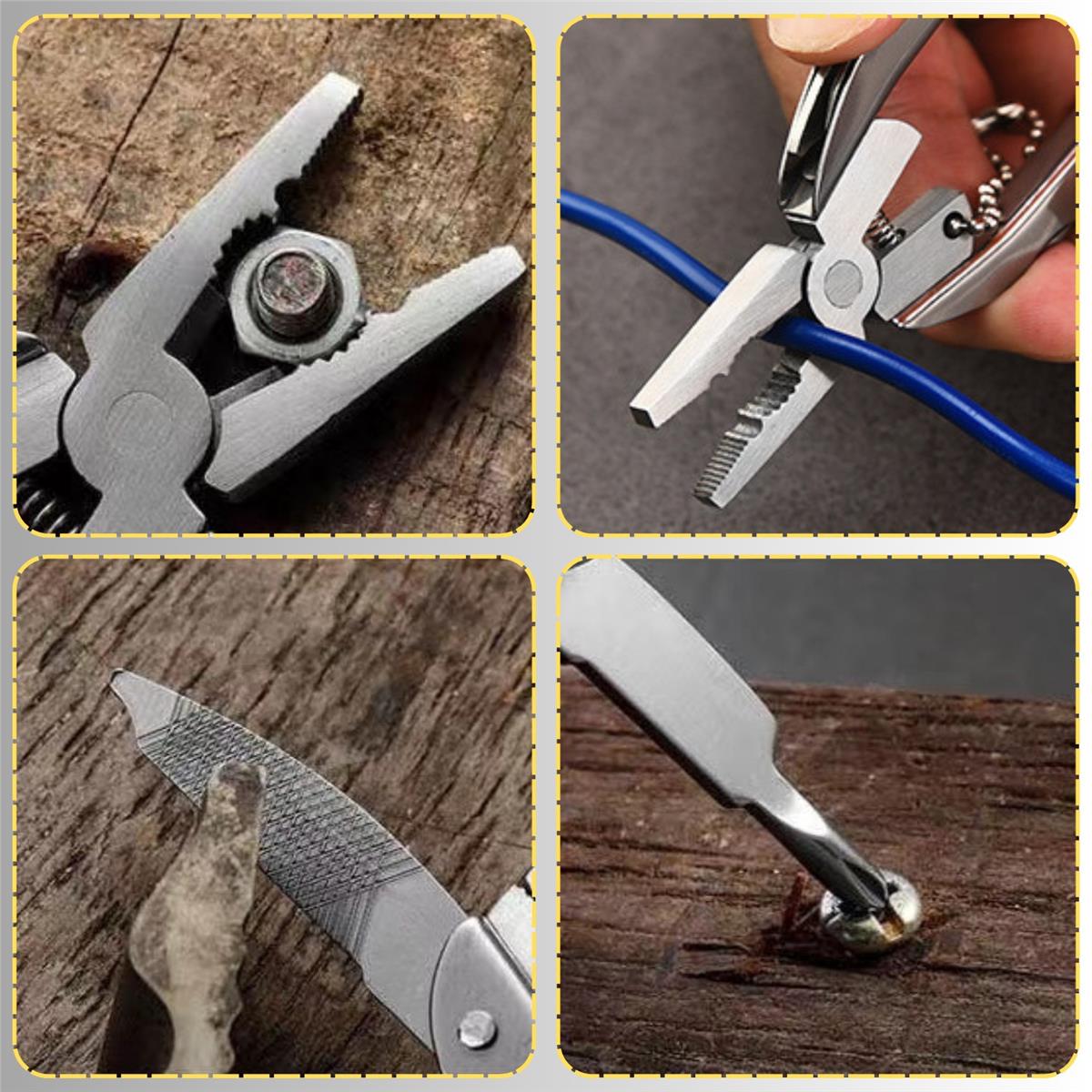 Anahtarlık Outdoor Katlanır Pense Çakı Bıçak Seti Kamp Piknik Çok Fonksiyonlu Mini Alet Seti