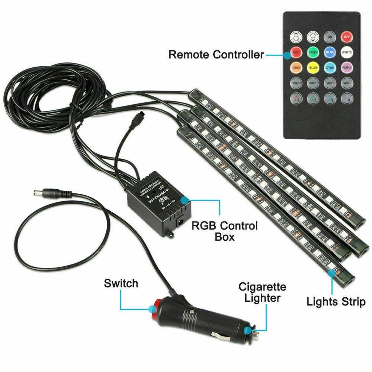 Araç İçi Ayak Altı 12 Led Müziğe Duyarlı Oto Animasyon Led Lambası