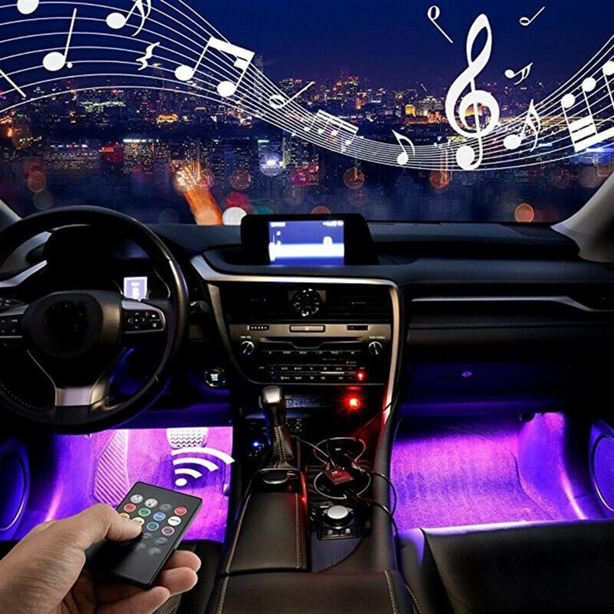 Araç İçi Ayak Altı 12 Led Müziğe Duyarlı Oto Animasyon Led Lambası
