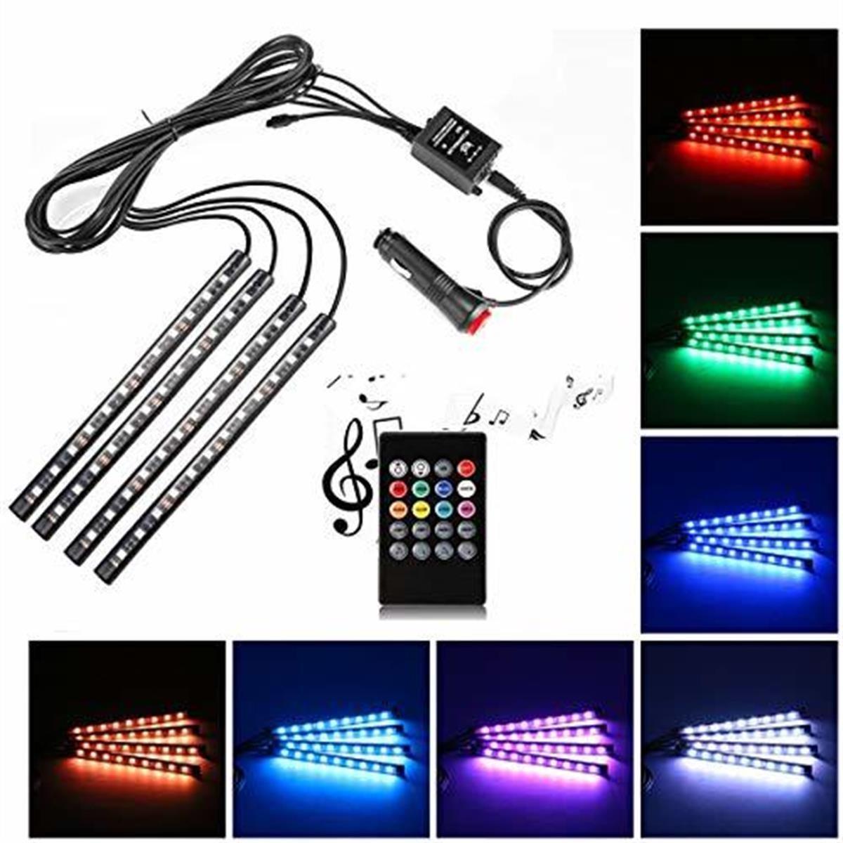 Araç İçi Ayak Altı 12 Led Müziğe Duyarlı Oto Animasyon Led Lambası