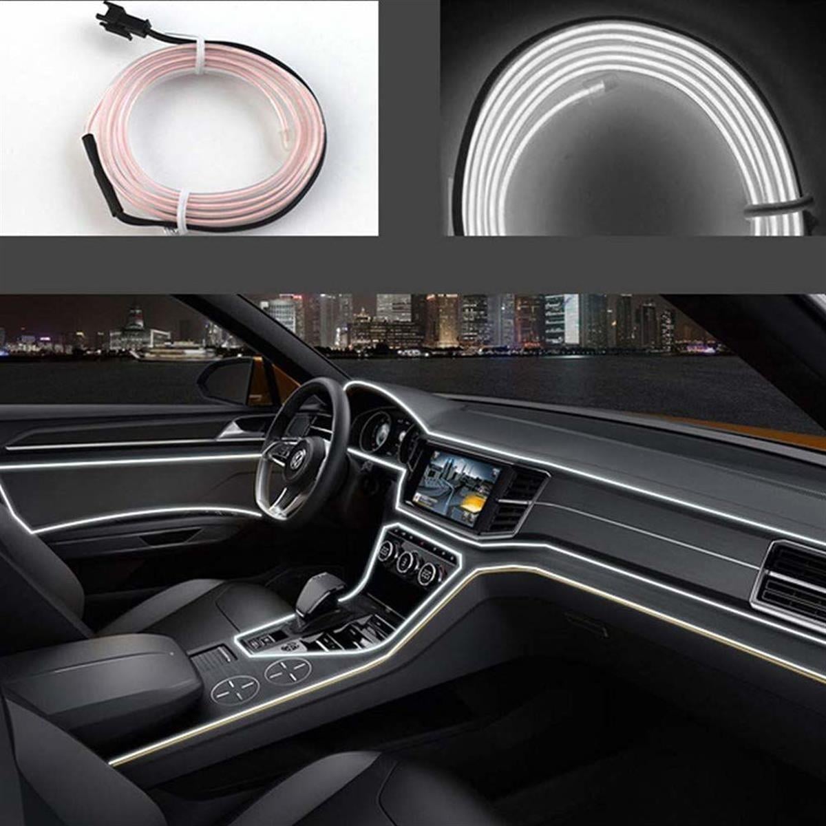 Araç İçi Neon Ledi Torpido İp Led 5 Metre BEYAZ