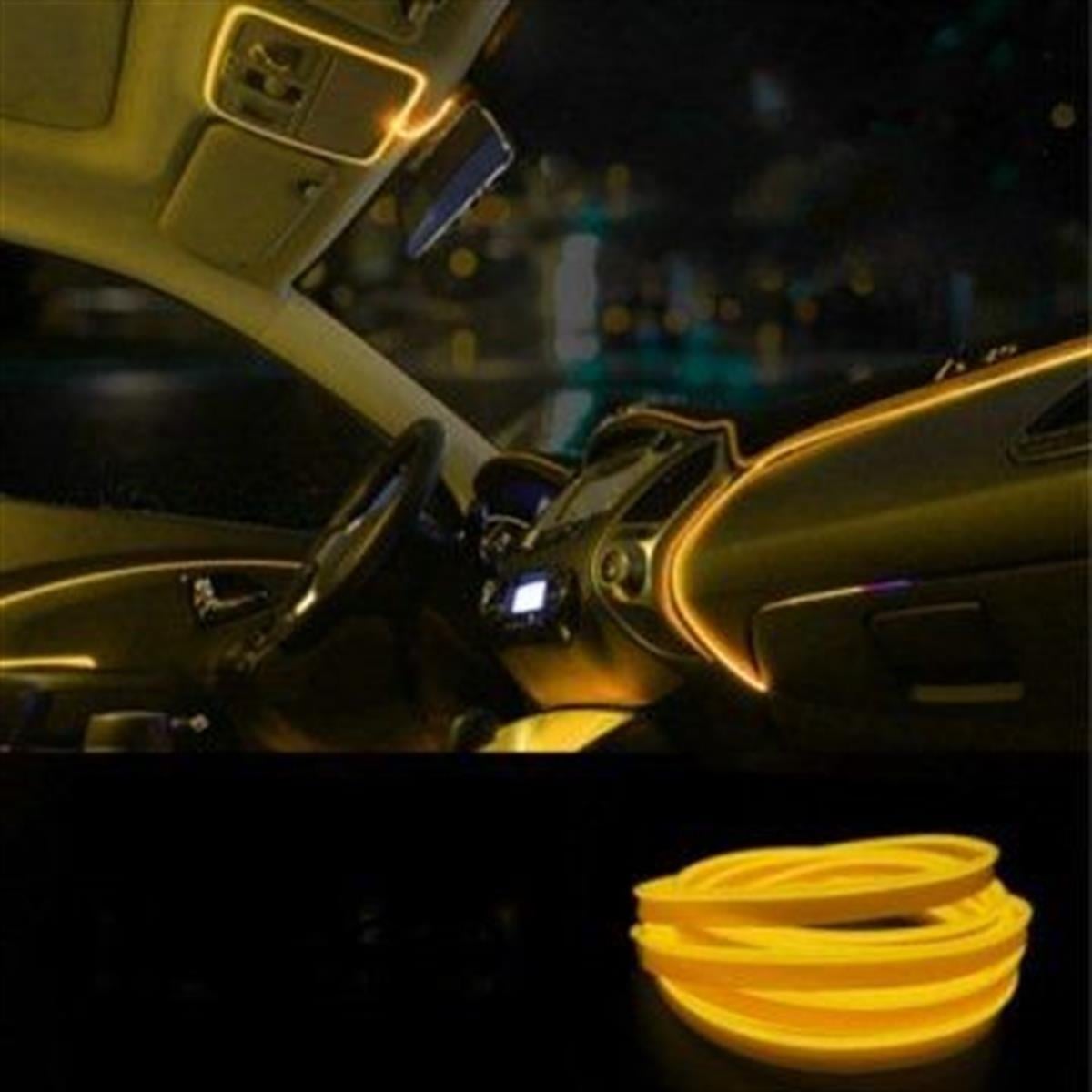 Araç İçi Neon Ledi Torpido İp Led 5 Metre SARI