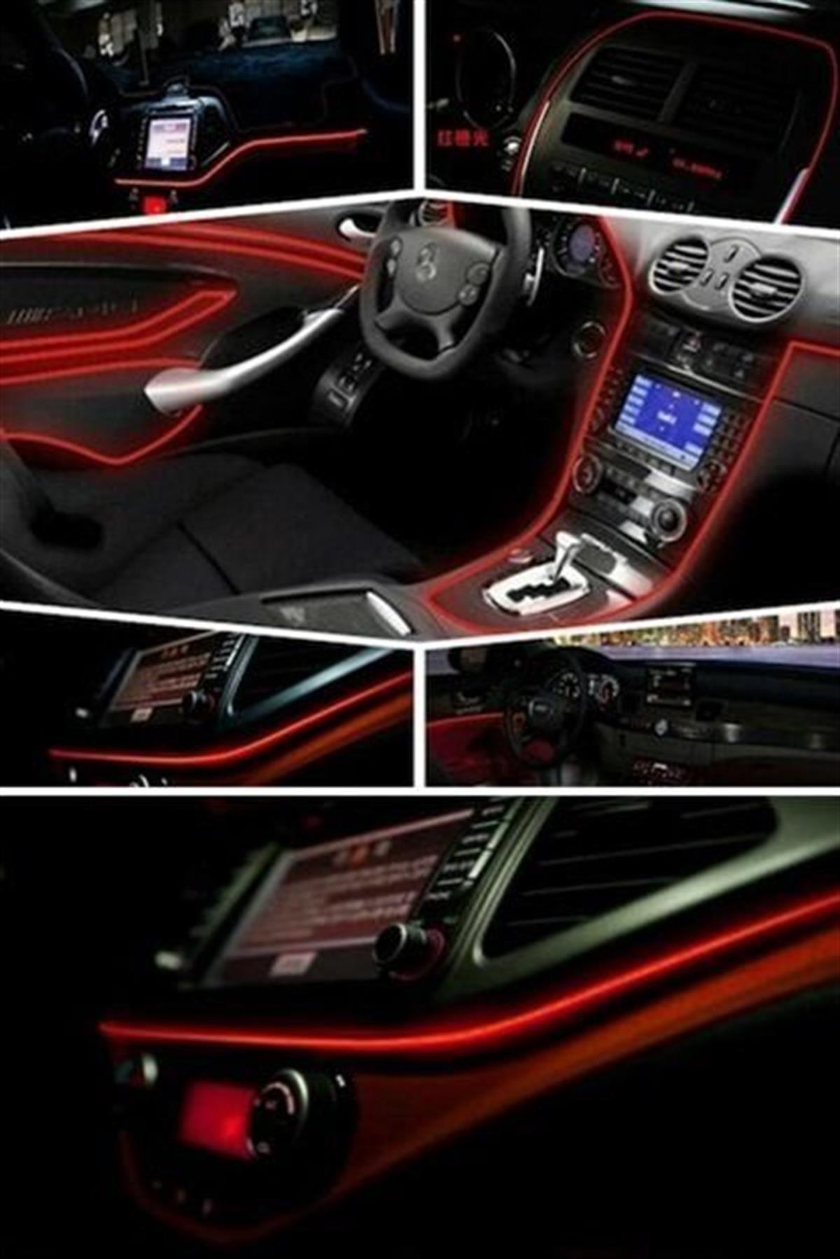 Araç İçi Neon Ledi Torpido İp Led 5 Metre KIRMIZI