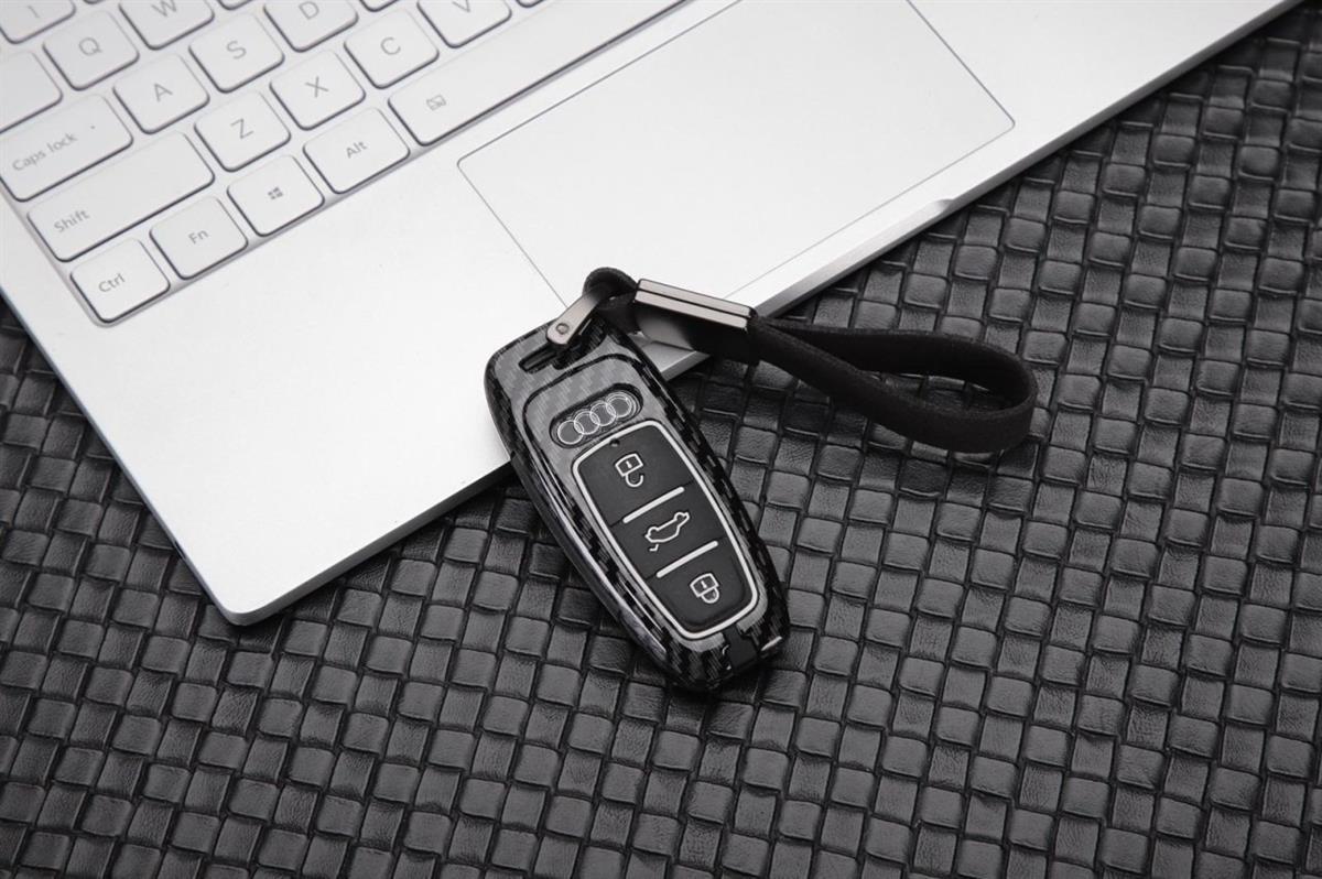 Audi A4 A5 A6 A6l Q5 S5 S7 Uyumlu Karbon Metal Smart Anahtar Kılıfı