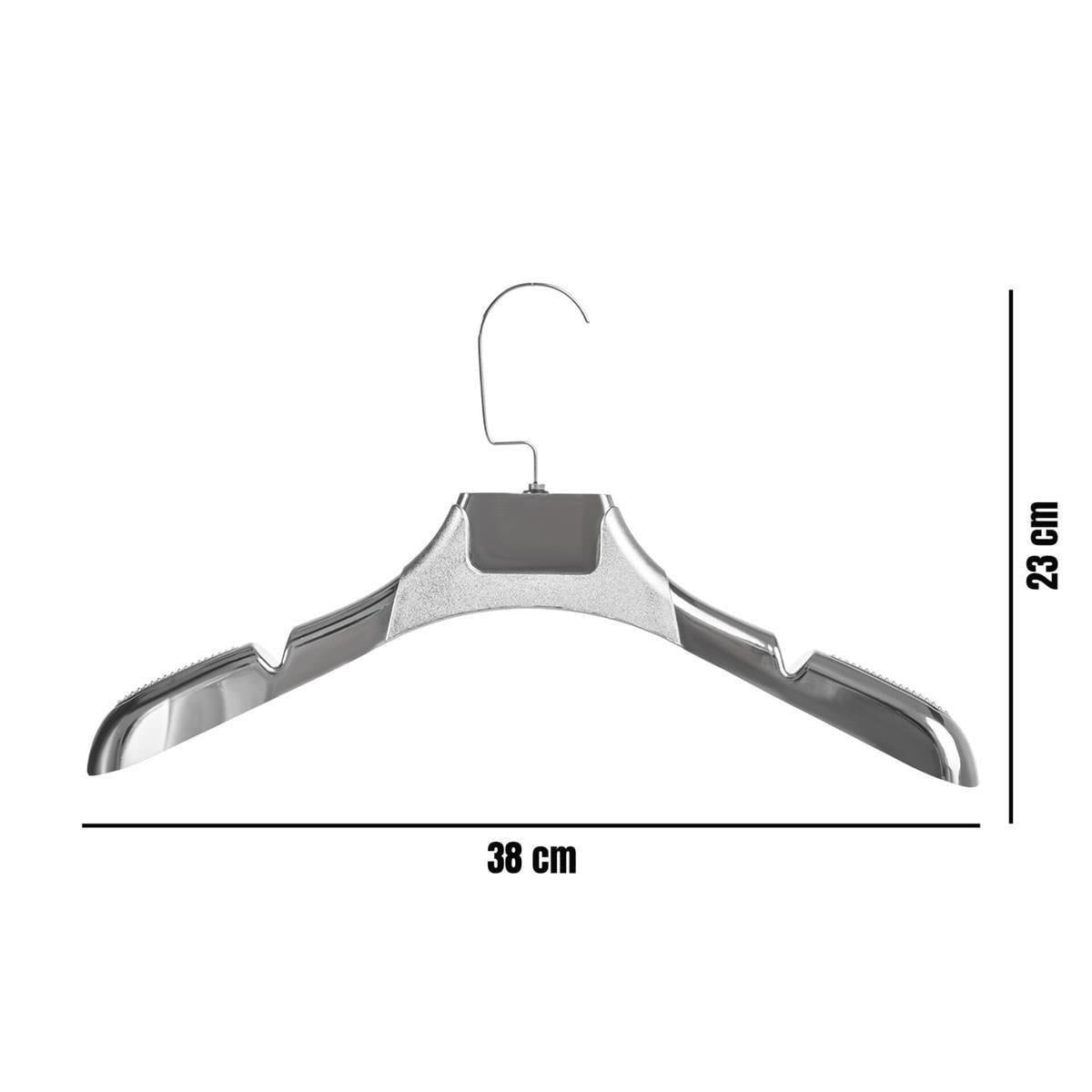 Bayan Ceket Gömlek Askısı GÜMÜŞ Renk 10 ADET 38 Cm Genişlik