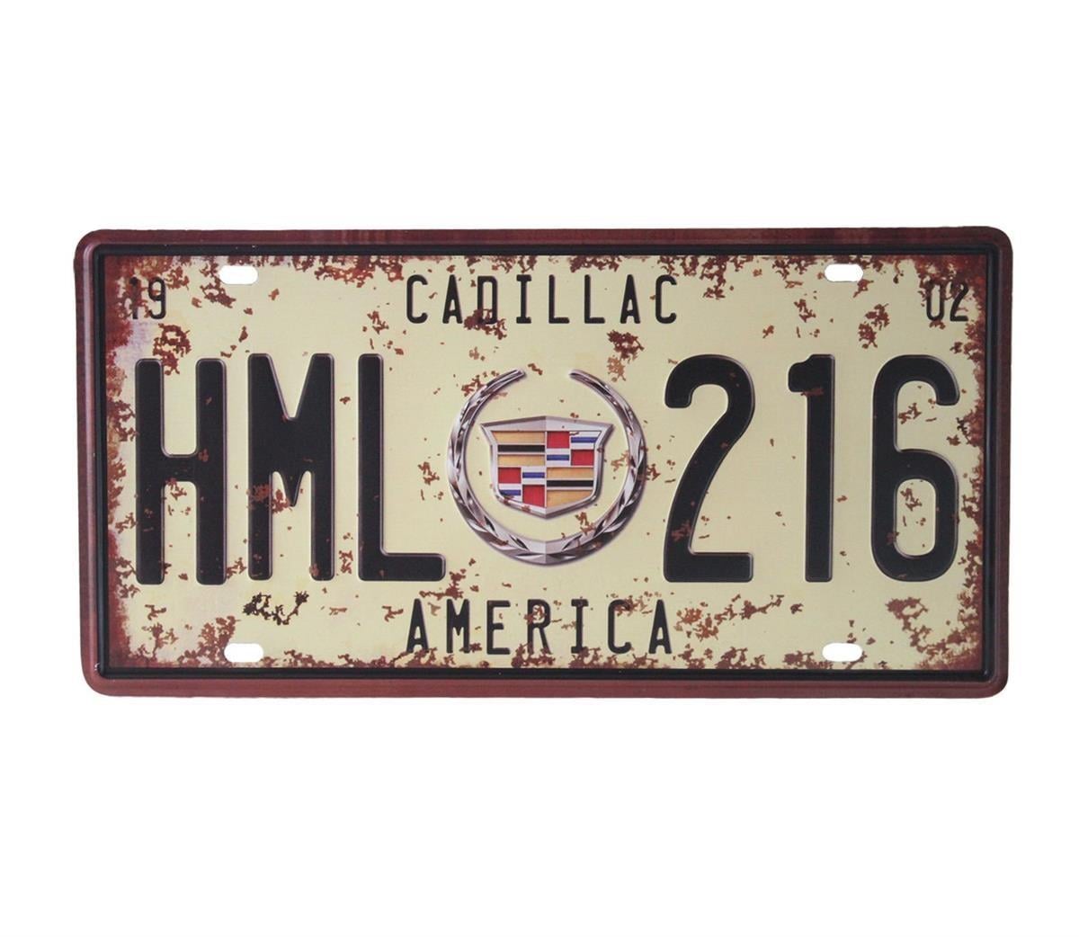 Cadillac Classic Dekorasyon Duvar Süsü Metal Retro Tabela 15X30