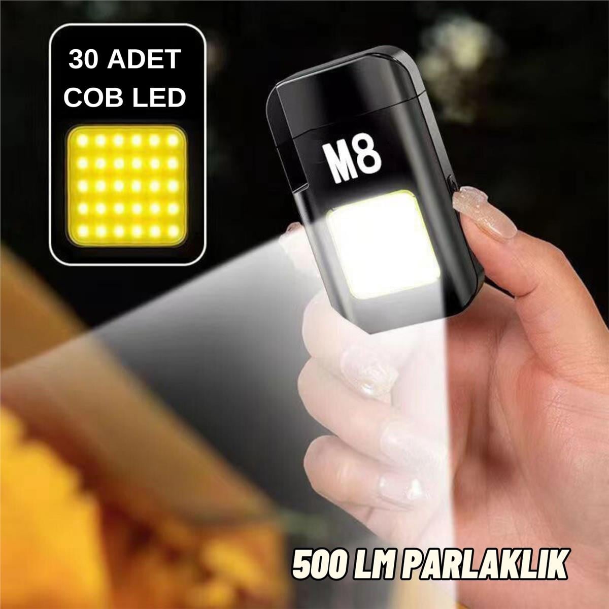 Çok Amaçlı Şarjlı Kamp Piknik LED El Feneri & Elektrikli Rüzgar Çakmak Usb Şarjlı