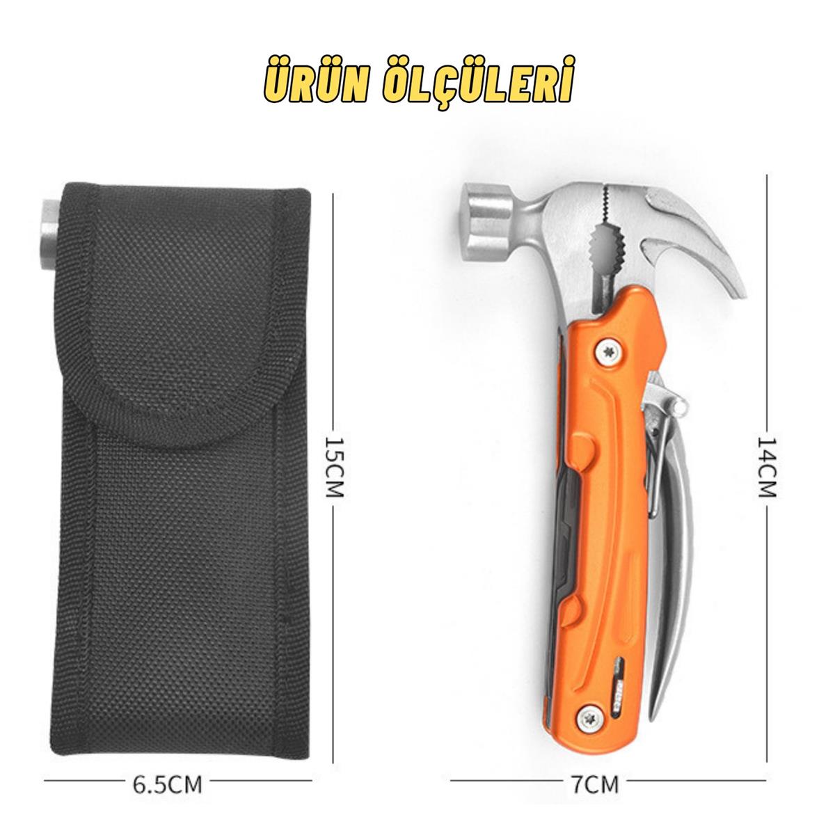 Çok Fonksiyonlu Outdoor Kamp Ekipmanı Çekiç Pense Piknik Ve Doğa Taşınabilir Alet Seti