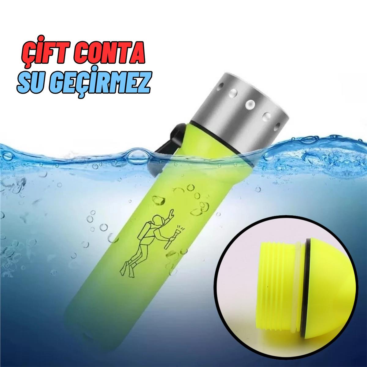 Dalgıç Profesyonel Sualtı Dalış El Feneri Su Geçirmez Ultra Parlak Led El Feneri