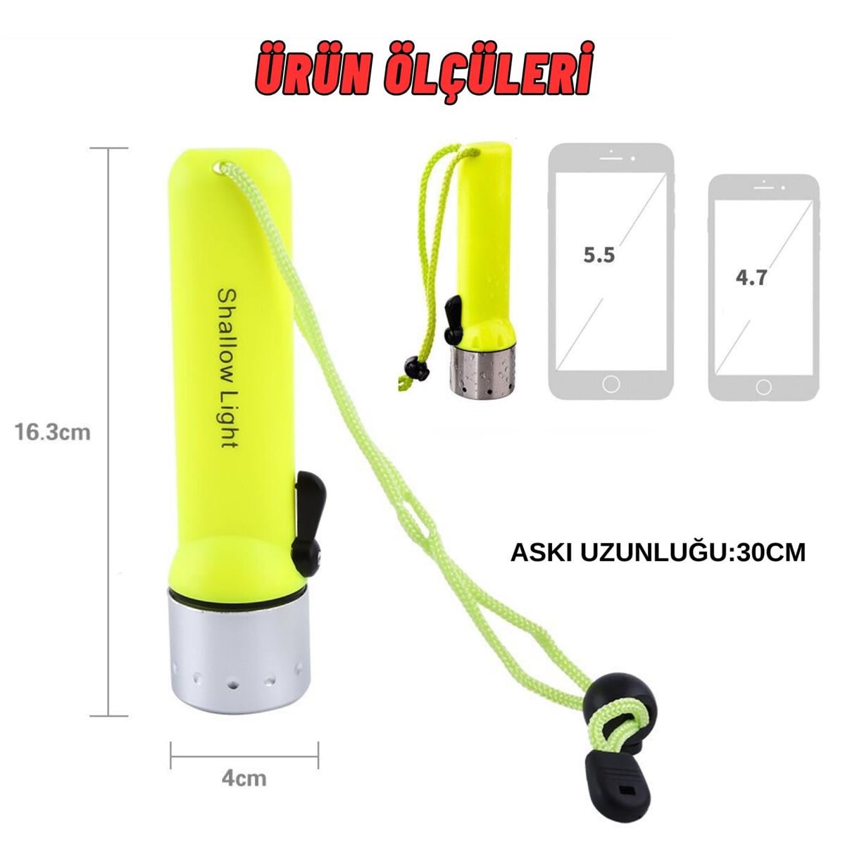 Dalgıç Profesyonel Sualtı Dalış El Feneri Su Geçirmez Ultra Parlak Led El Feneri