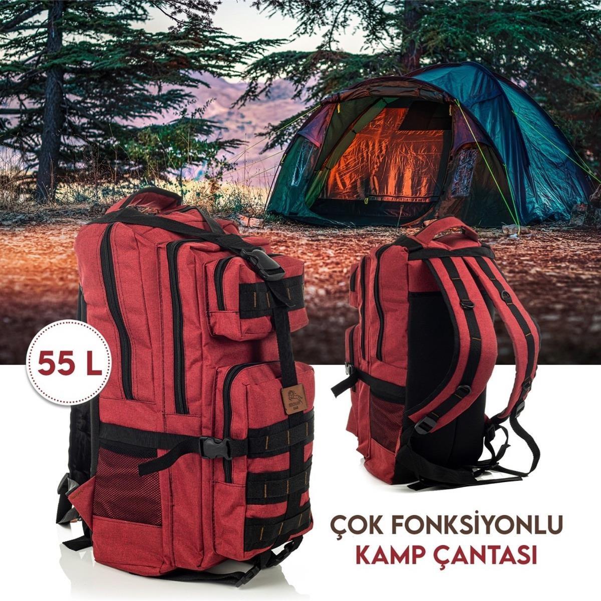 DEKOHOP Kamp Outdoor 55 Litre Dağcı Yürüyüş Kamp Sırt Çantası