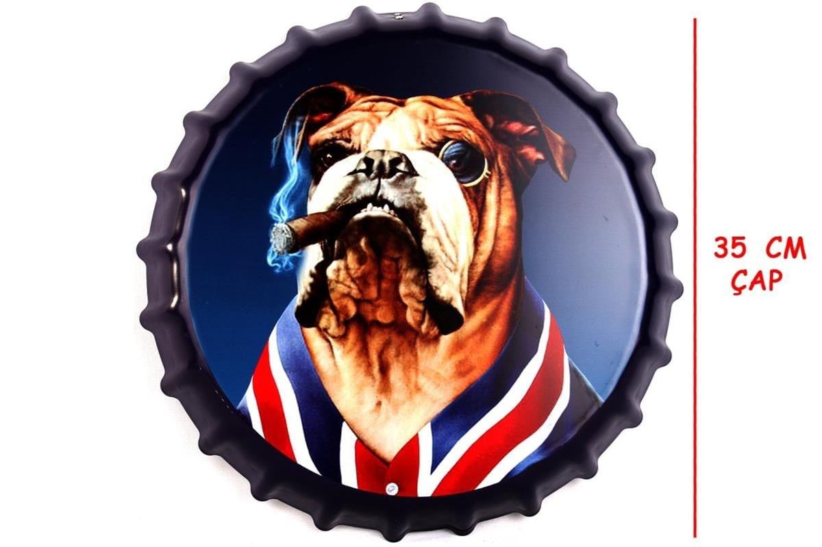 Dekorasyon Tasarım Duvar Süsü Retro Metal Tabela Bulldog Blue