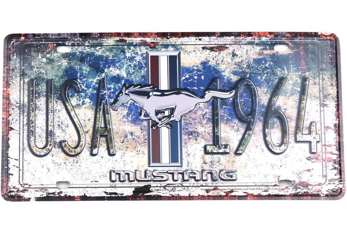 Dekoratif Metal Tabela Retro Dekor Duvar Süsü Mustang 30x15 CM