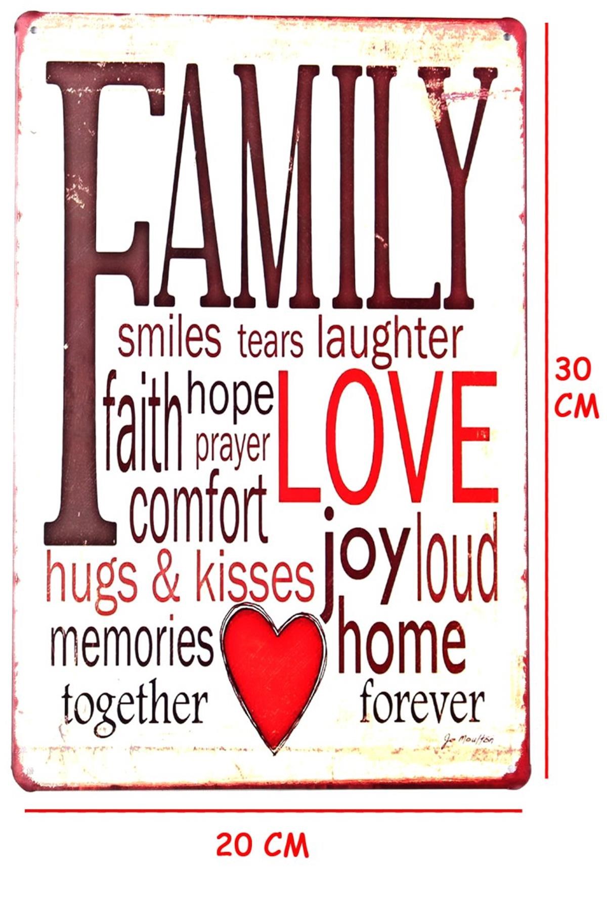 Duvar Dekorasyon Family Retro Vintage Metal Tabela 30x20 CM