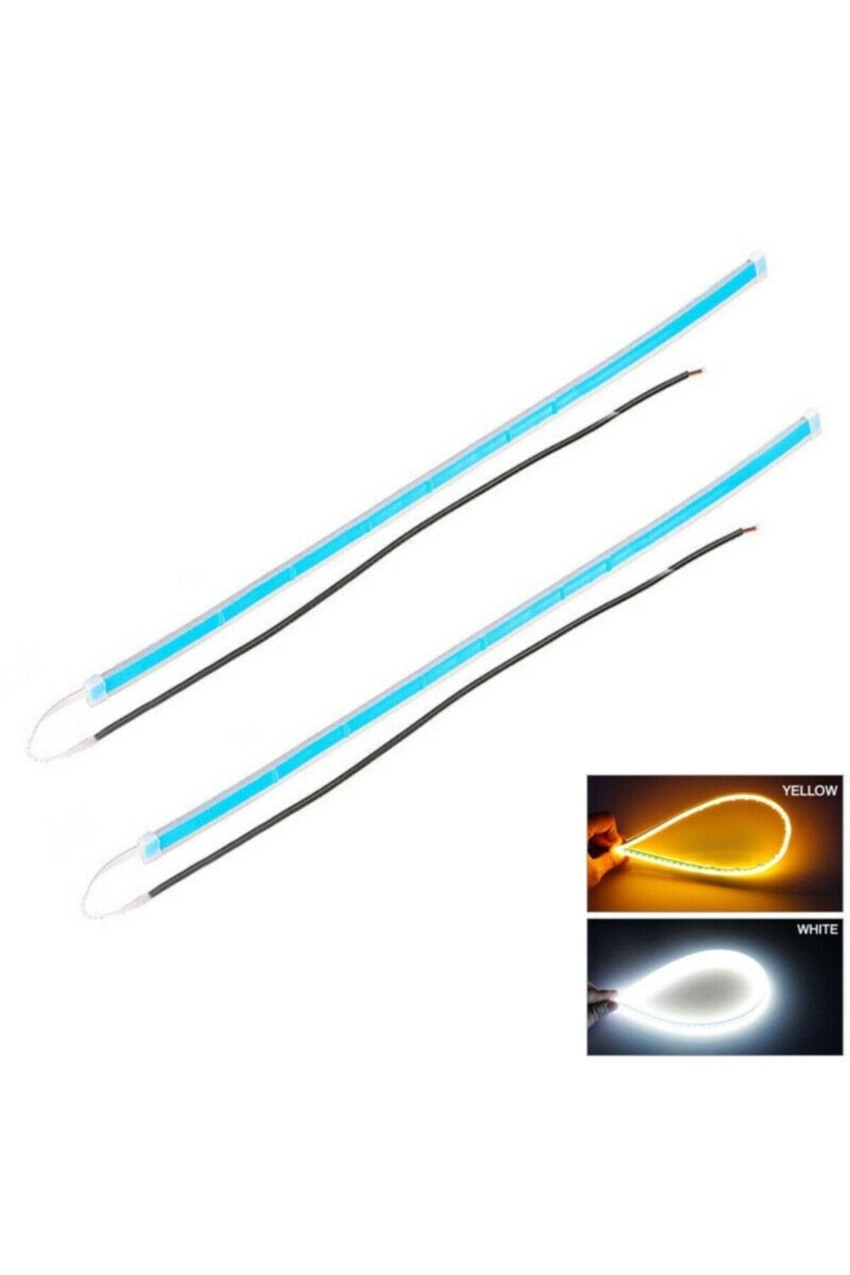 Far Üstü Kayar Led Selamlamalı 60 Cm  BUZ MAVİ SARI