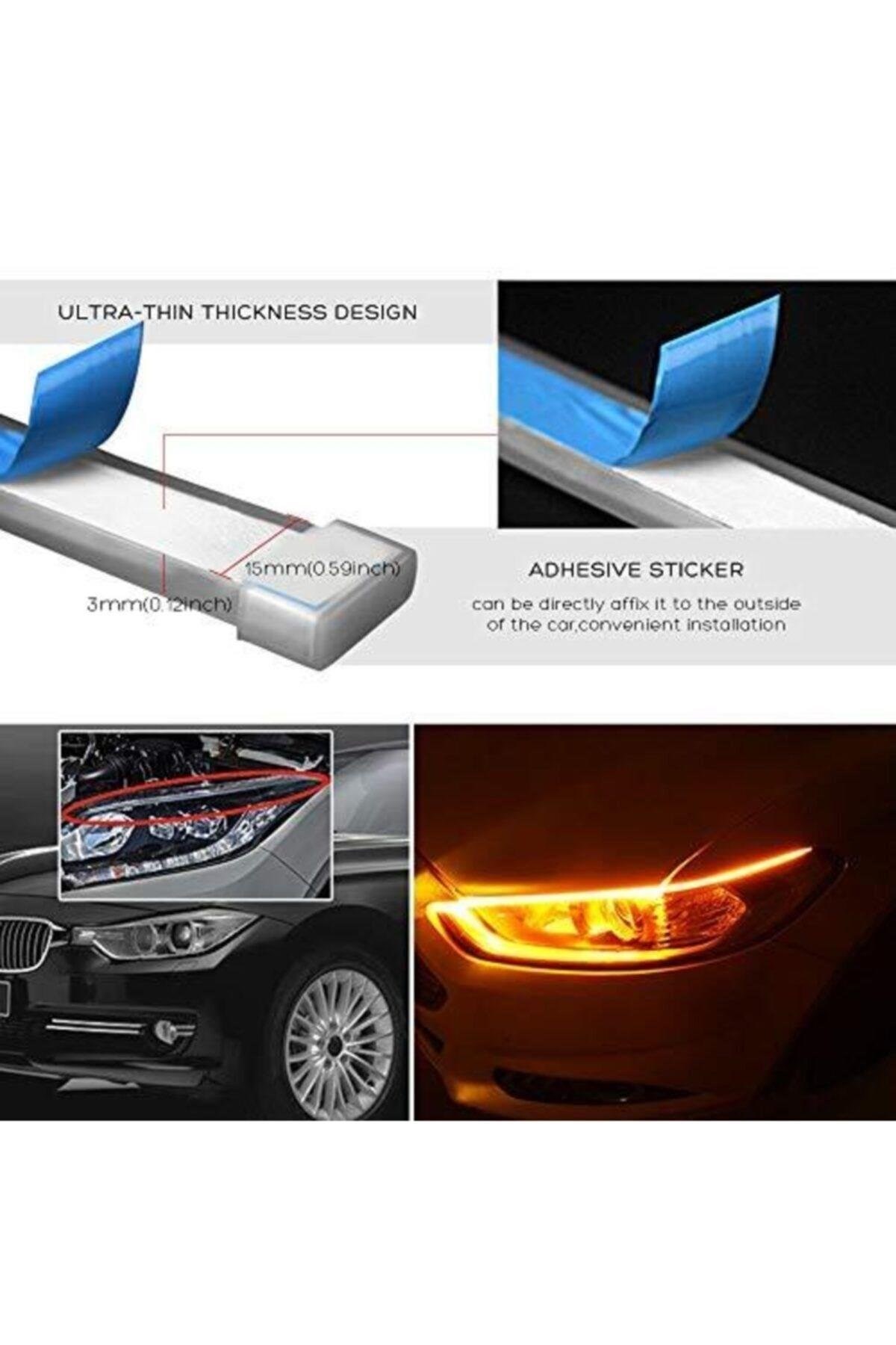 Far Üstü Kayar Led Selamlamalı 60 Cm  KIRMIZI SARI