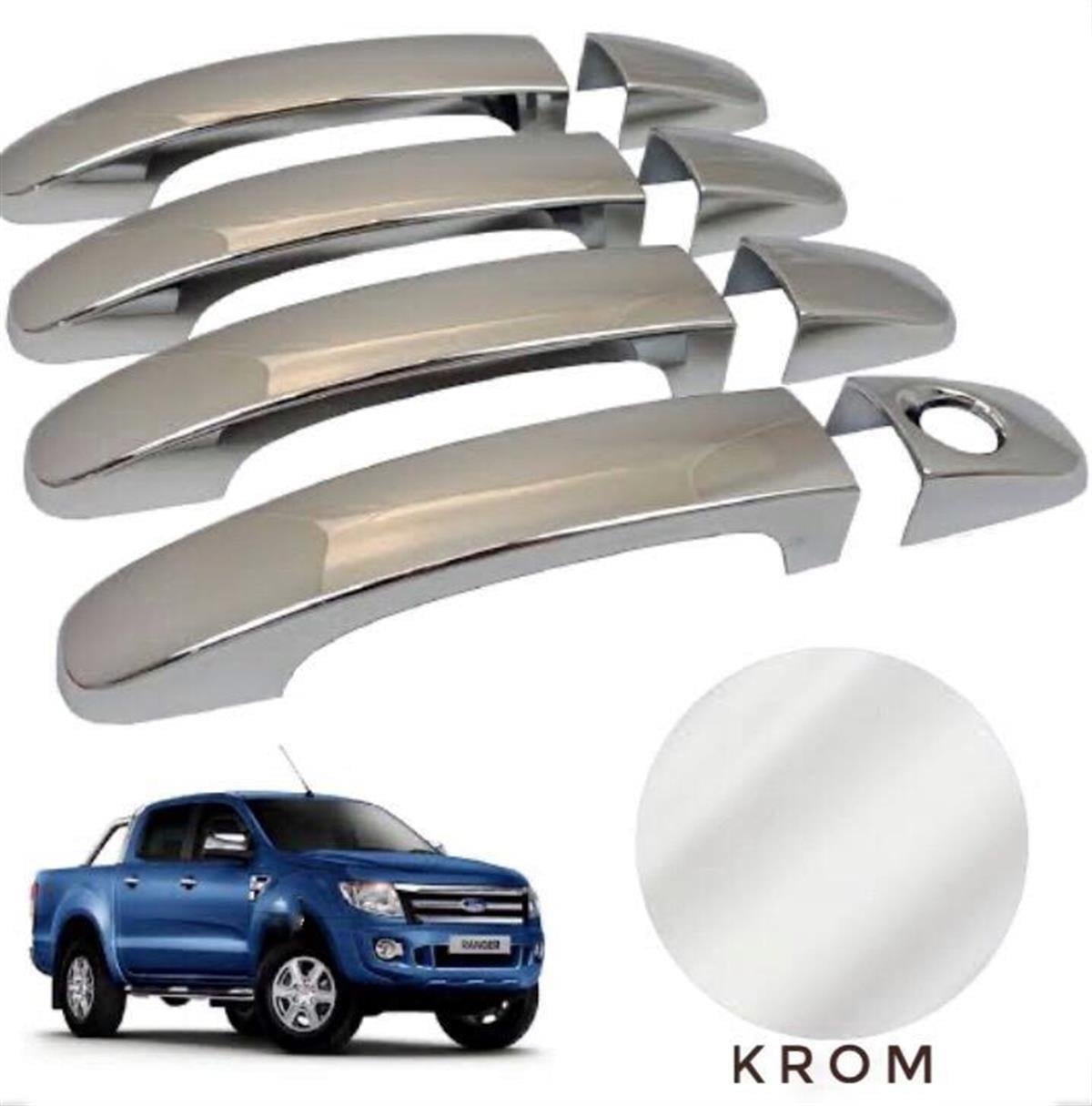 Ford Ranger Kapı Kolu Krom Koruma (T7) 2015 Sonrası Uyumlu