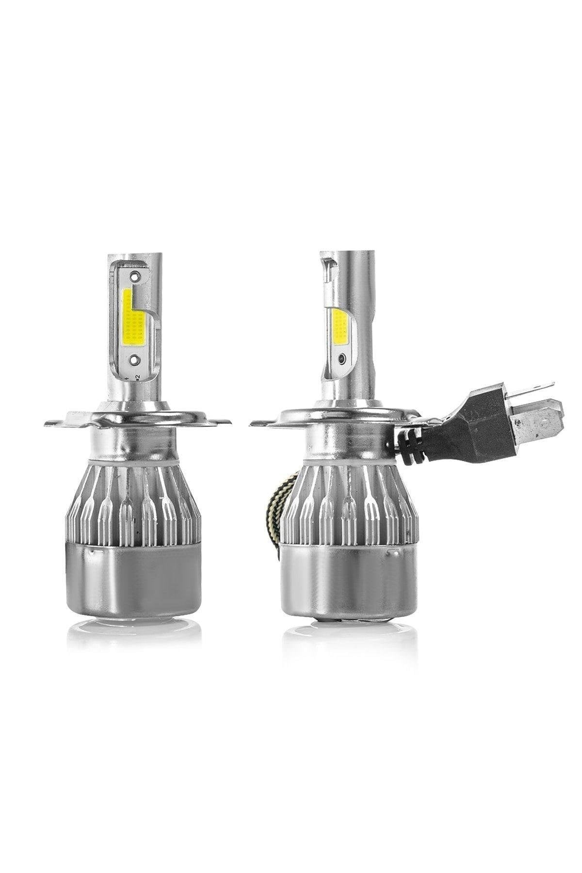 H4 Led Xenon Uzun Kısa Far Ampulü Beyaz Renk Zenon Led Far