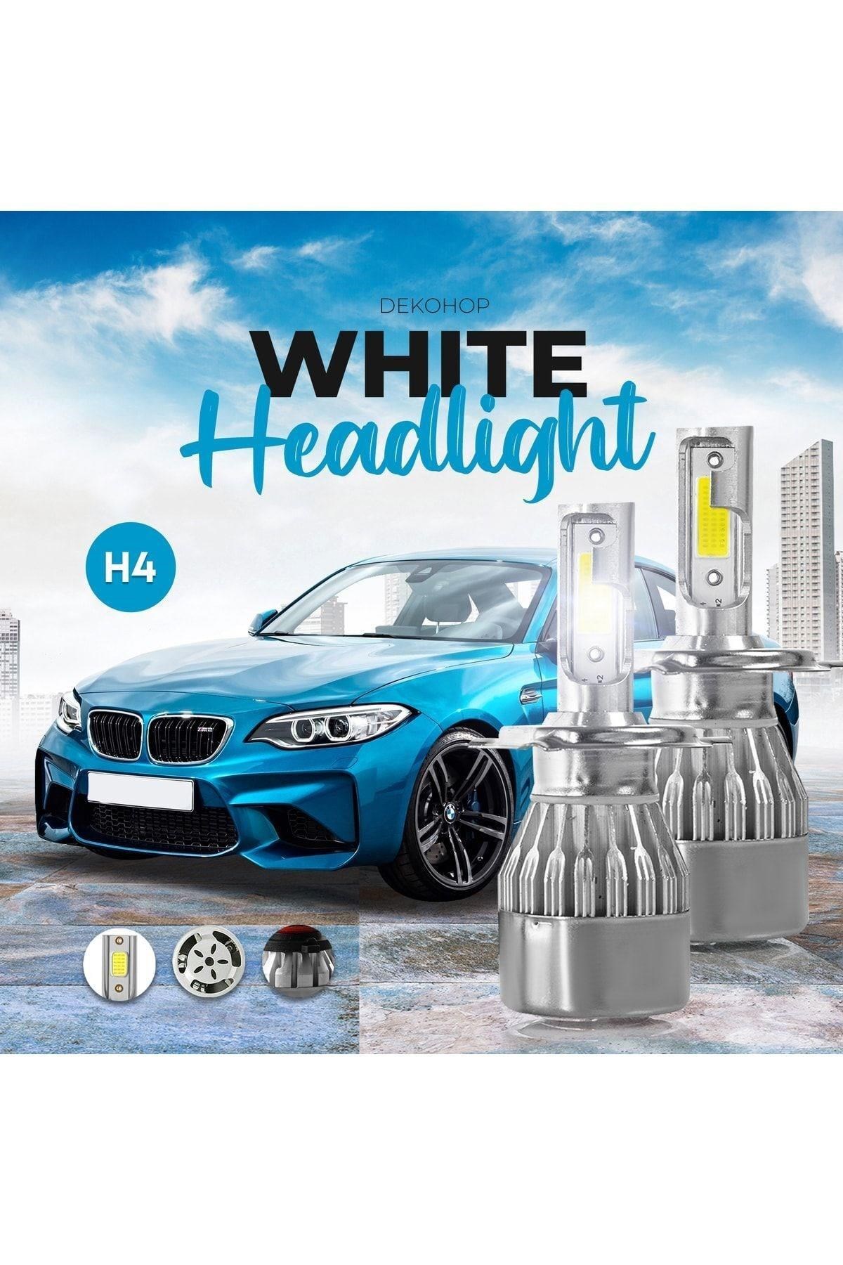 H4 Led Xenon Uzun Kısa Far Ampulü Beyaz Renk Zenon Led Far