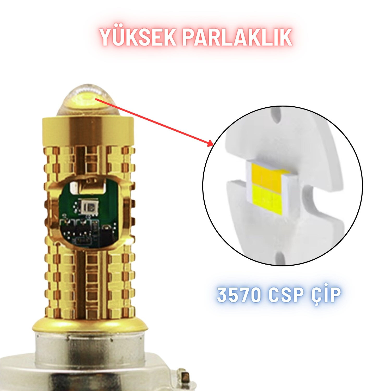H4 Mercekli LED Ampul Delici LED Işık 12-24V Beyaz + Amber Sarı Uzun Kısa Far Lambası 10W/800LM