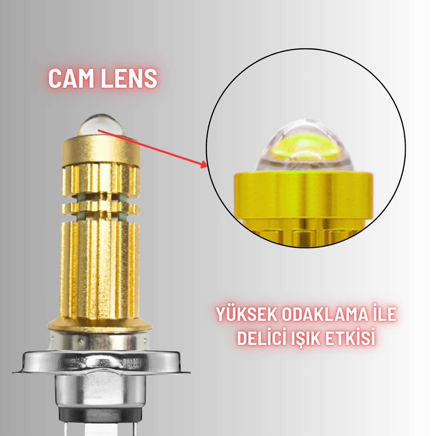 H4 Mercekli LED Ampul Delici LED Işık 12-24V Beyaz Amber 1 ADET Uzun Kısa Far Lambası 10W/800LM 