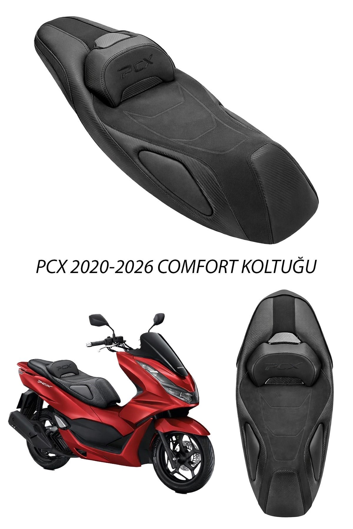 Honda Pcx 2021-26 Comfort Sele Koltuk Karbon Spor Tasarım