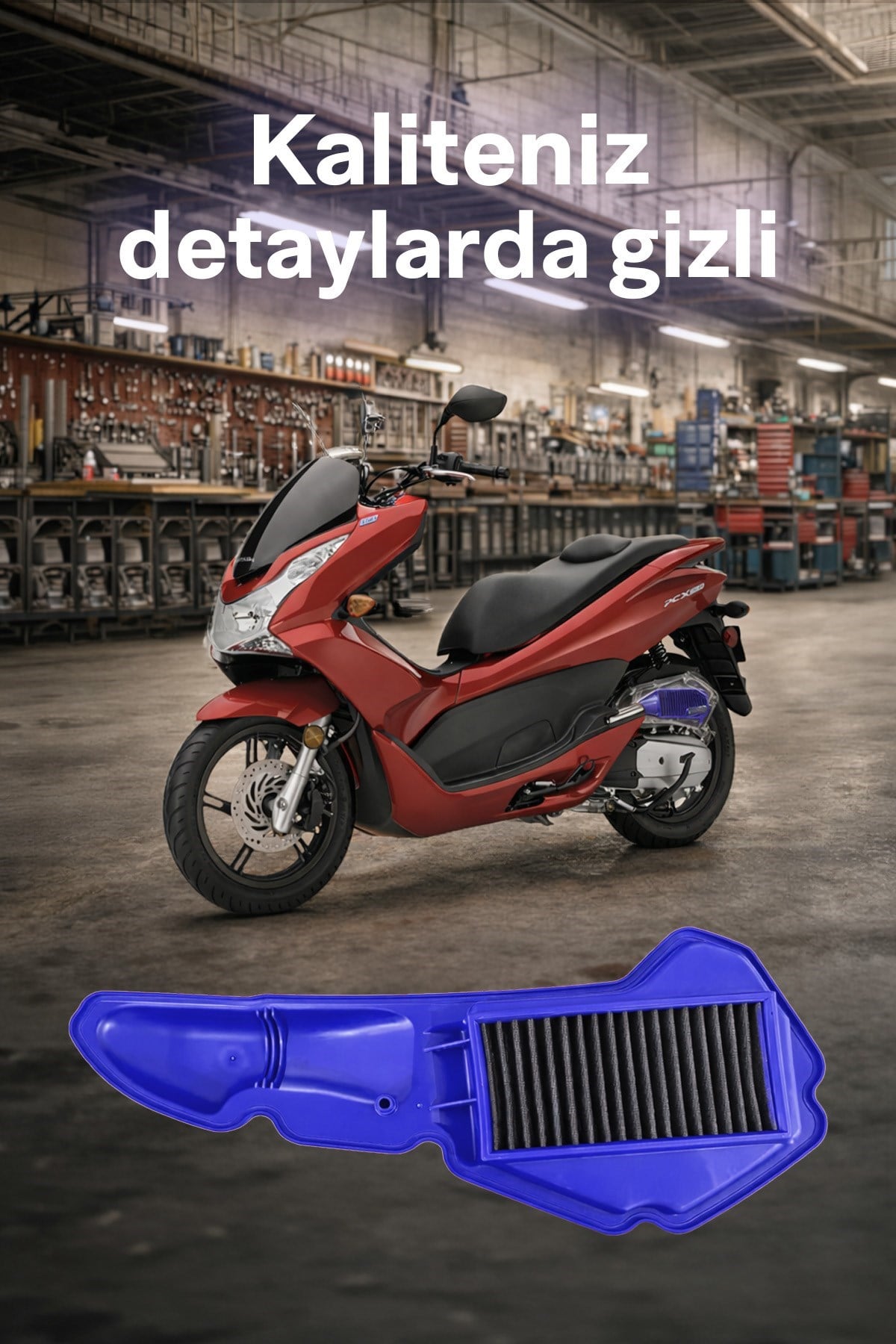 HONDA PCX Uyumlu MAVİ Temizlenebilir Performans Hava Filtresi (2021-2026)