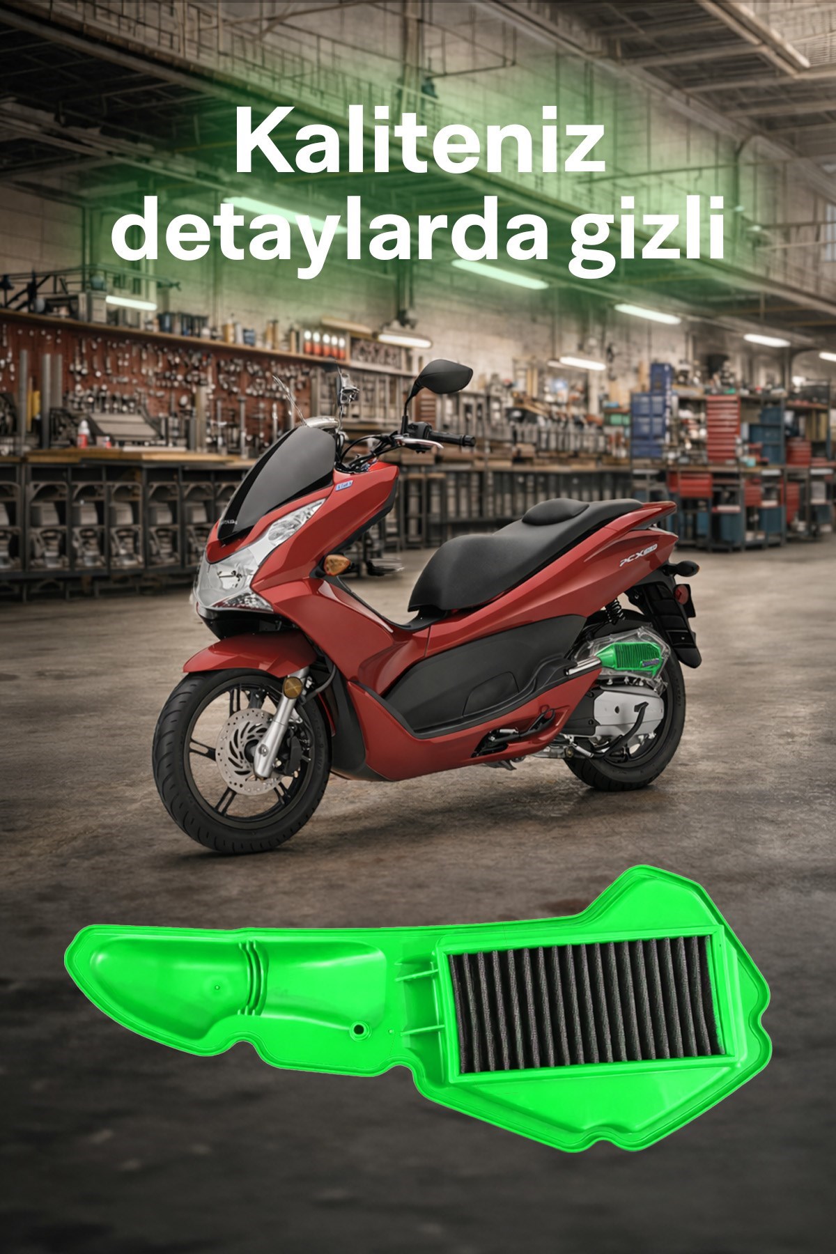 HONDA PCX Uyumlu YEŞİL Temizlenebilir Performans Hava Filtresi (2021-2026)