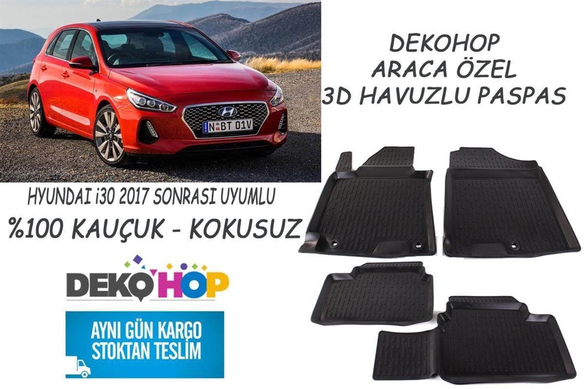 HYUNDAI i30 2017 SONRASI 3D Havuzlu Araca Özel Kauçuk Oto Paspas