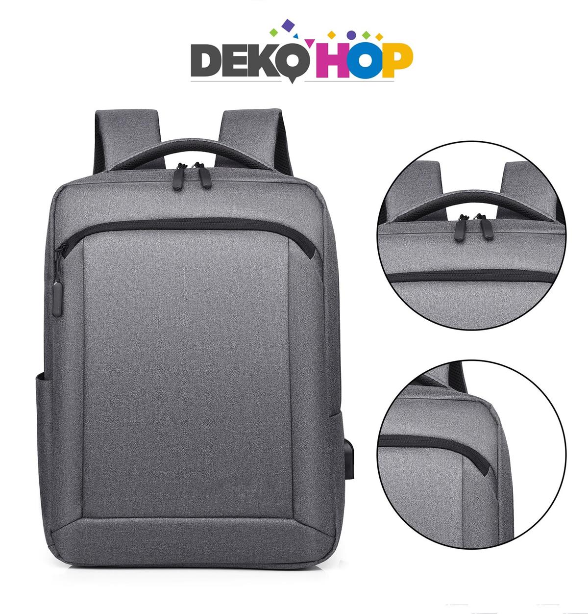 İş Seyahat Okul Laptop Notebook Ipad Sırt Çantası Usb Şarj Girişli Yeni Nesil Çanta GRİ