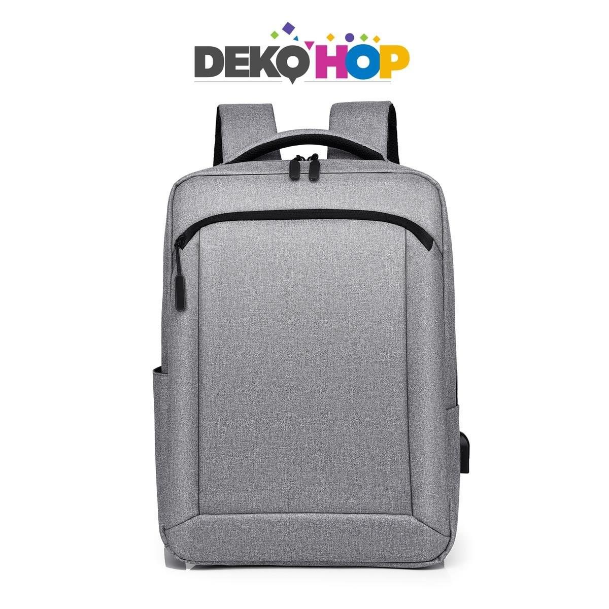 İş Seyahat Okul Laptop Notebook Ipad Sırt Çantası Usb Şarj Girişli Yeni Nesil Çanta AÇIK GRİ
