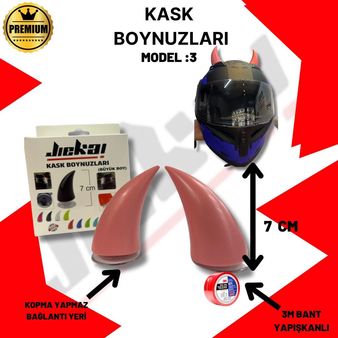 Kask Boynuzu Büyükk Boy Pembe Model-3
