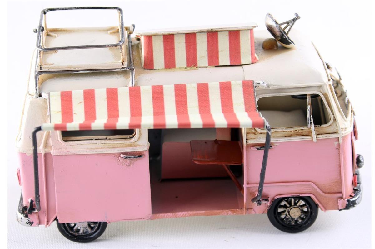 Klasik Nostalji Brandalı Dekoratif Retro Vosvos Kamp Aracı Pembe