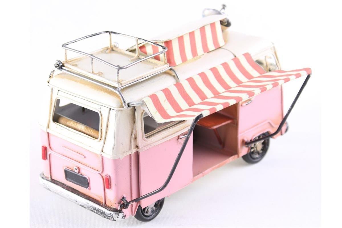 Klasik Nostalji Brandalı Dekoratif Retro Vosvos Kamp Aracı Pembe