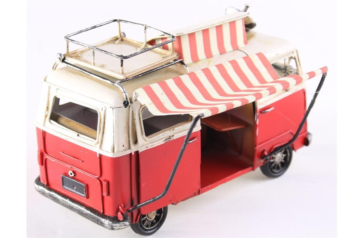 Klasik Nostalji Brandalı Dekoratif Retro Vosvos Kamp Aracı Kırmızı