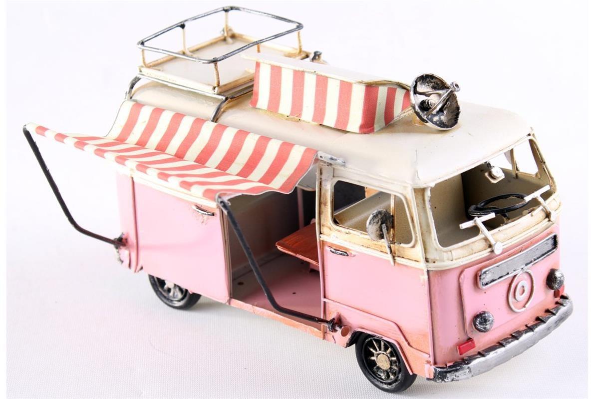 Klasik Nostalji Brandalı Dekoratif Retro Vosvos Kamp Aracı Pembe