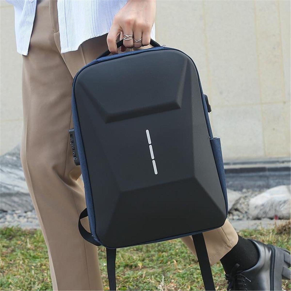 Laptop Sırt Çantası Usb Şarj Girişli Fermuar Kilitli Notebook Ipad ve Günlük Eşya Taşıma Çantası MAVİ