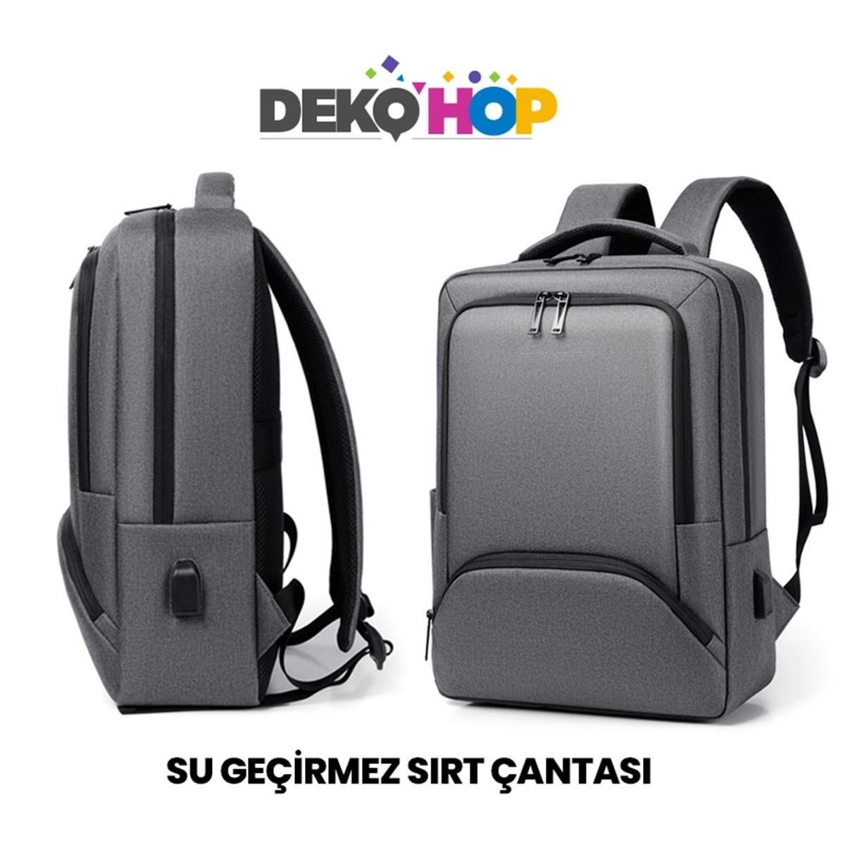 Laptop Sırt Çantası Yeni Nesil Usb Girişli Notebook Ipad ve Günlük Eşya Taşıma Çantası GRI 