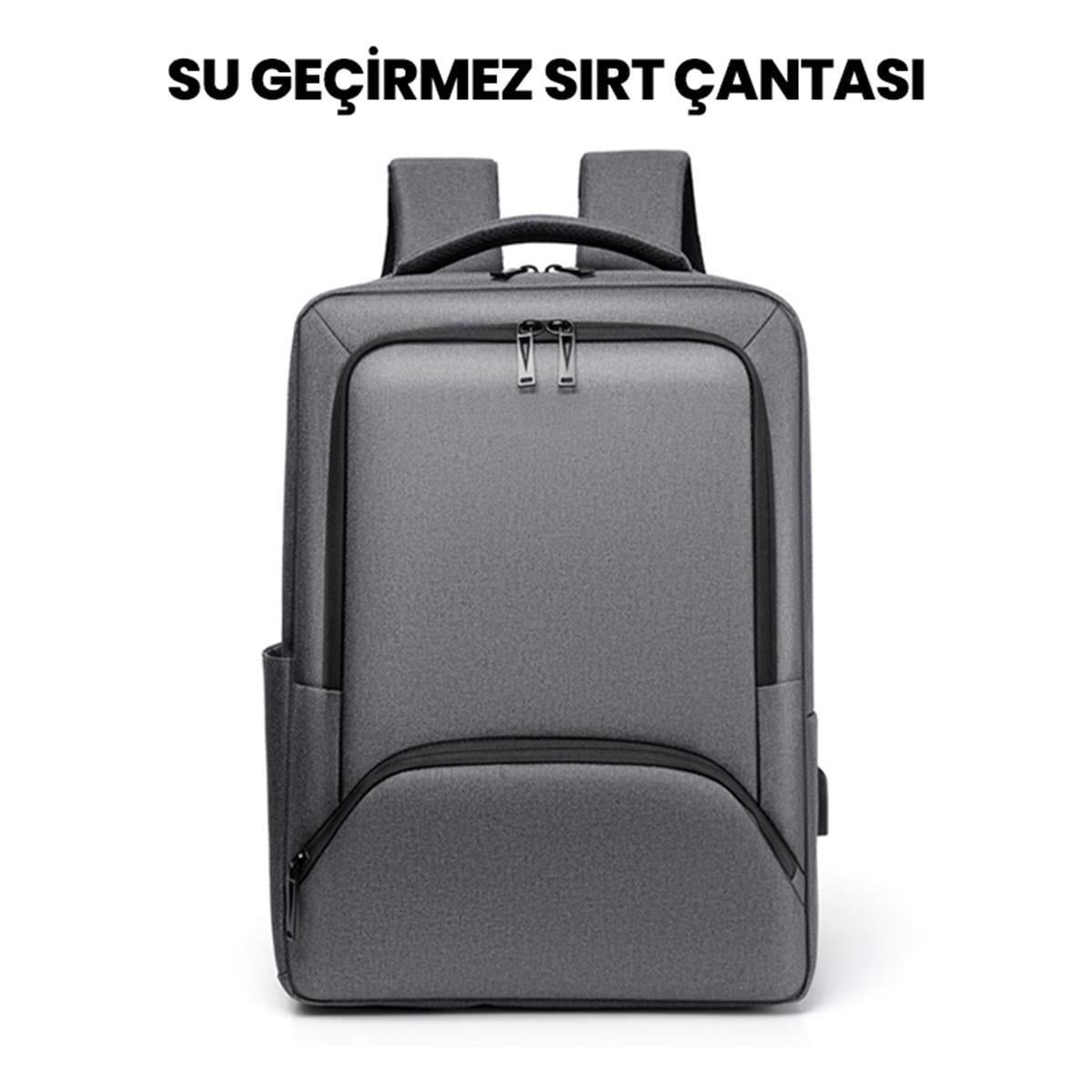 Laptop Sırt Çantası Yeni Nesil Usb Girişli Notebook Ipad ve Günlük Eşya Taşıma Çantası GRI 