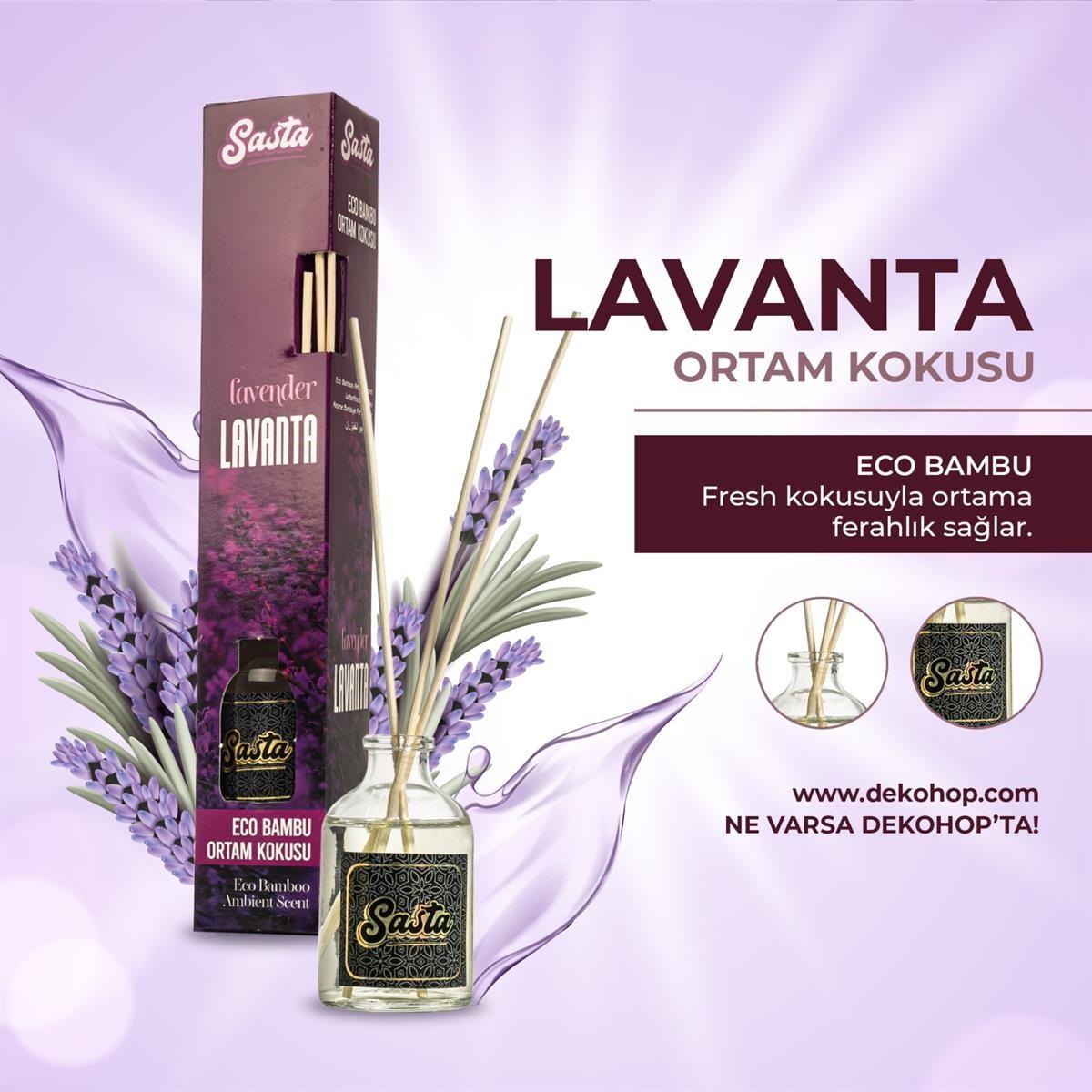 Lavanta Kokulu Bambu Çubuklu Oda Kokusu Eko (50ml) Oda Parfümü