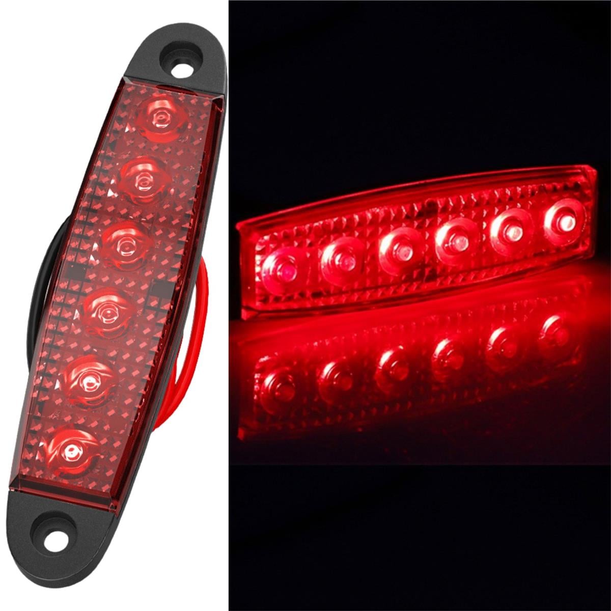 LED Sinyal Lambası Parmak LED 12V-24V 6 Ledli Su Geçirmez Etek Lamba Dorse Kamyon için 10 cm 10 Adet