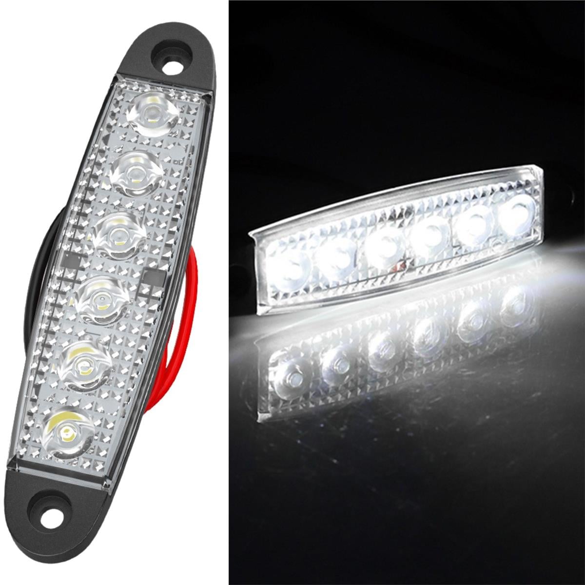 LED Sinyal Lambası Parmak LED 12V-24V 6 Ledli Su Geçirmez Etek Lamba Dorse Kamyon için 10 cm 10 Adet