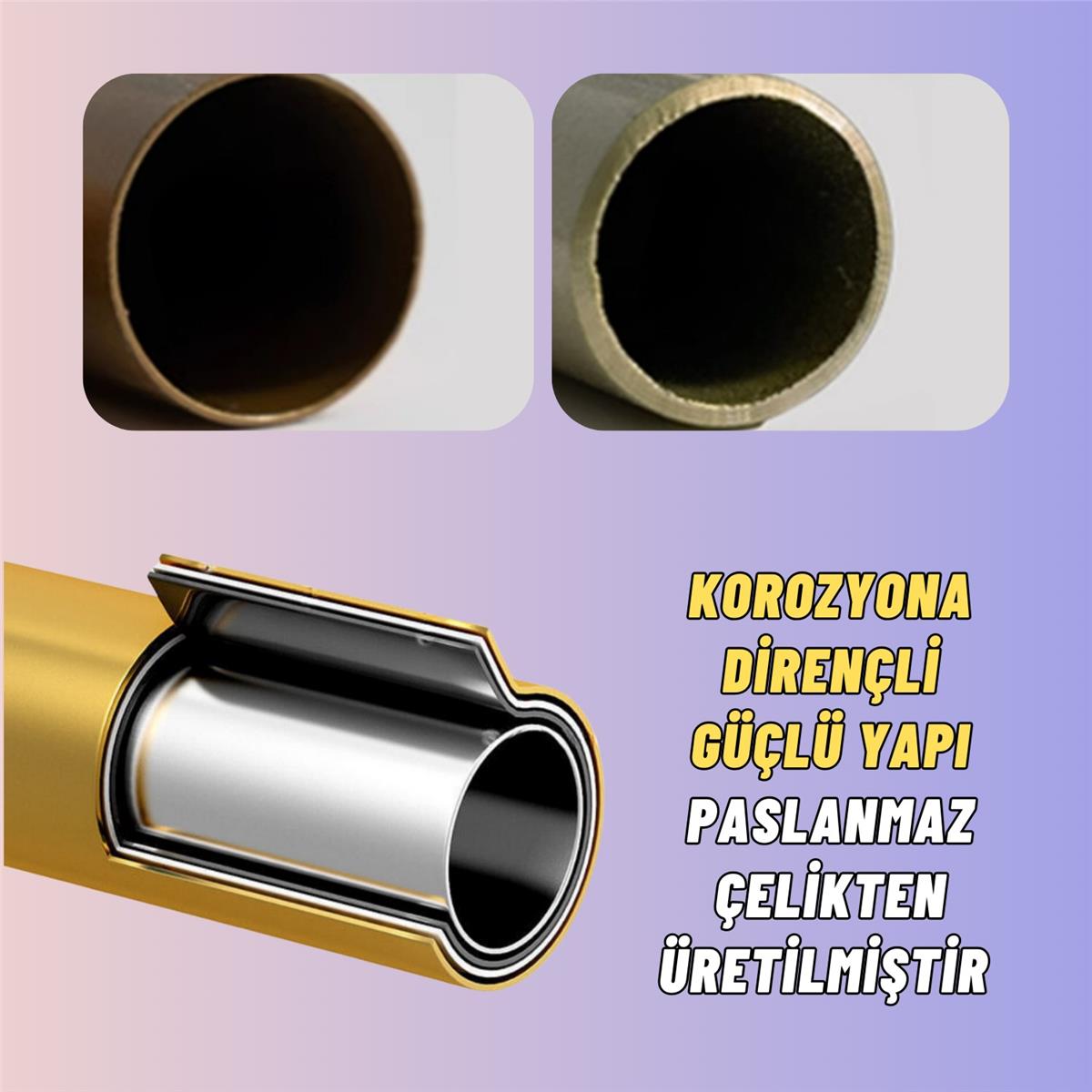 Lüx Elbise Askısı Paslanmaz Çelik Gold Kaplama Konfeksiyon Mağaza Tipi Askılık