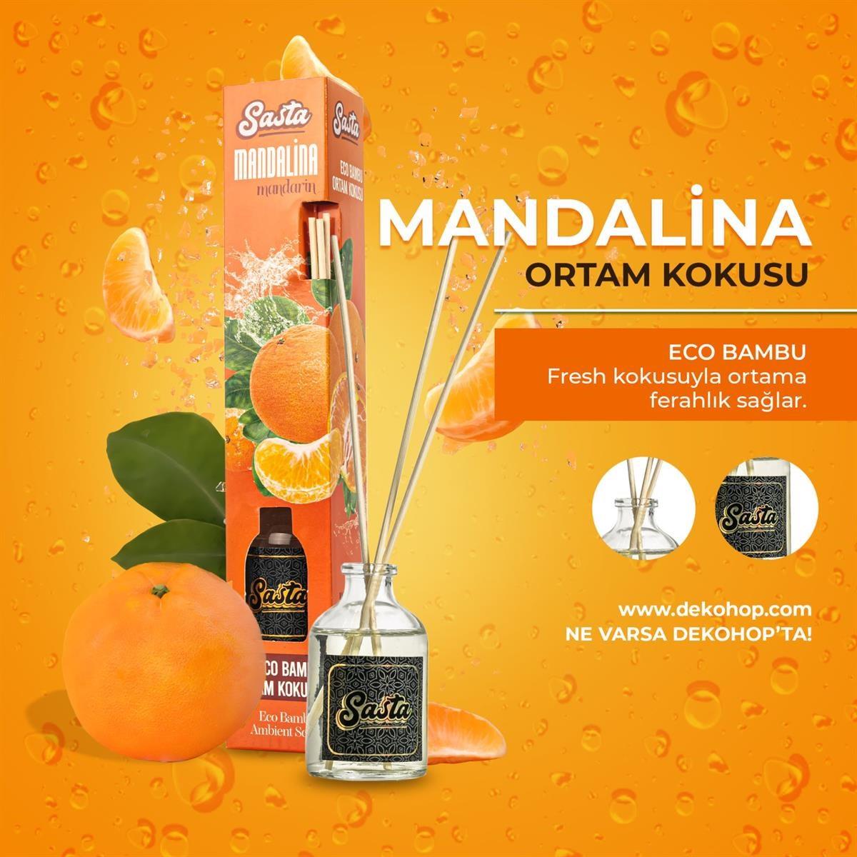 Mandalina Kokulu Bambu Çubuklu Oda Kokusu Eko (50ml) Oda Parfümü