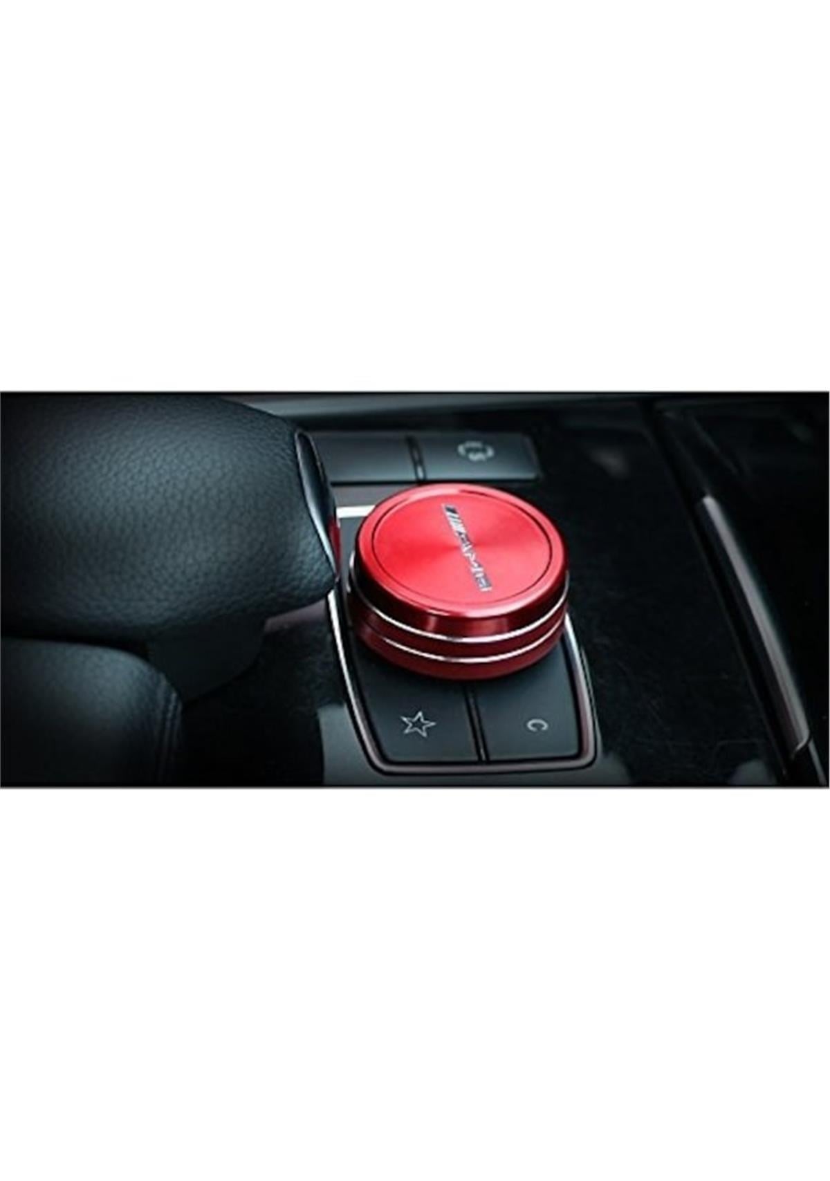 Mercedes Amg Uyumlu Navigasyon Multimedya Kontrol Düğme Kapağı Kırmızı