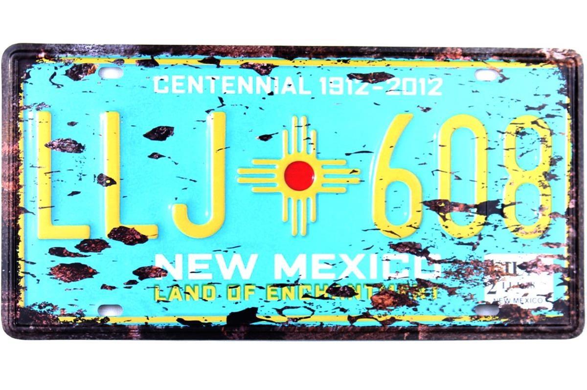 Metal Tablo Dekoratif Retro Dekor Duvar Süsü New Mexico Land 30x15 CM