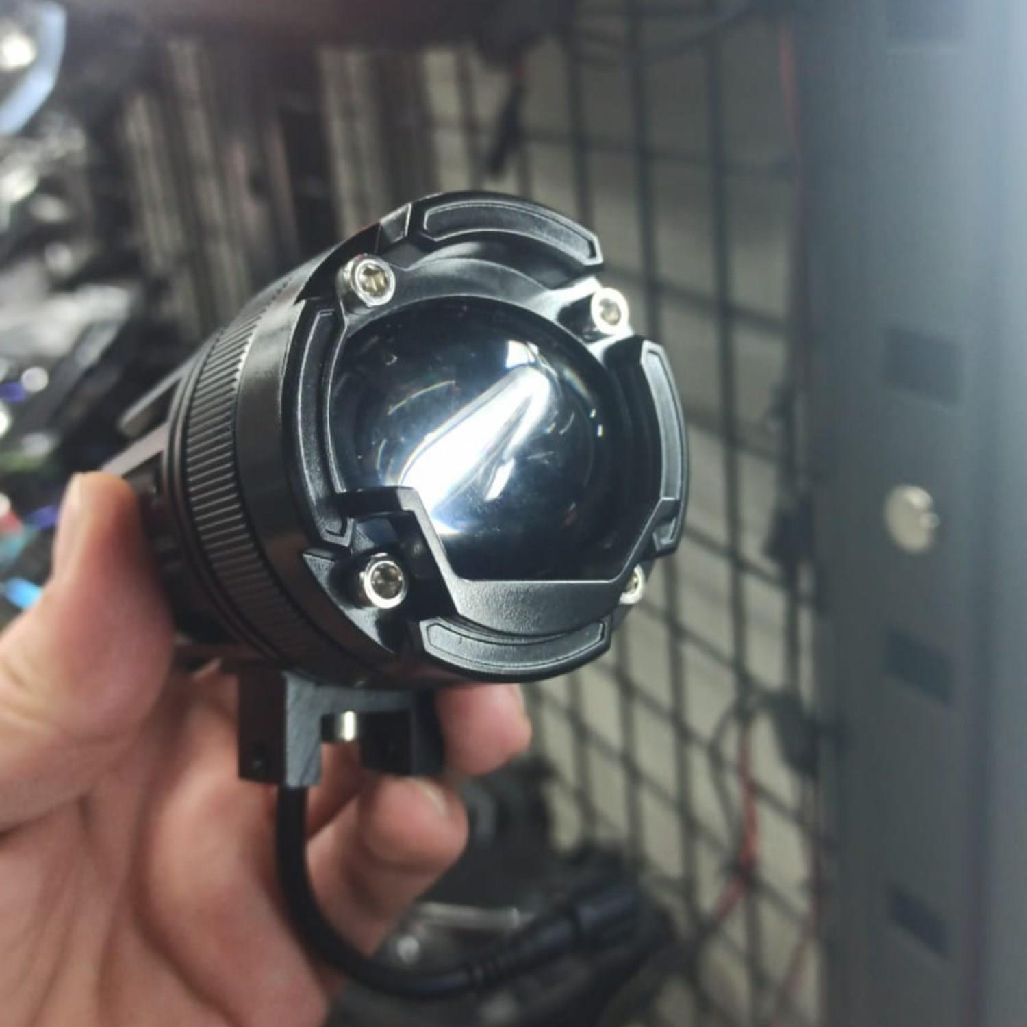 Motosiklet Arazı Aracı Sis Farı Beyaz Sarı Projektör 12-24v Cam Lens 3 Mod Fan Soğutmalı Metal Kasa