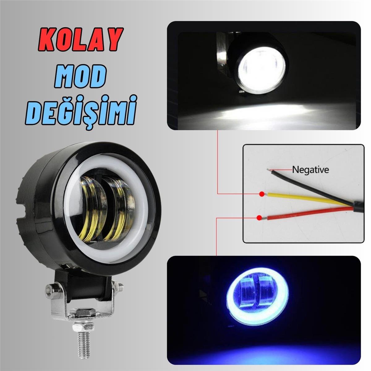Motosiklet Atv Sis Farı Angelli 1 ADET SET ANGEL RENK SEÇENEKLİ