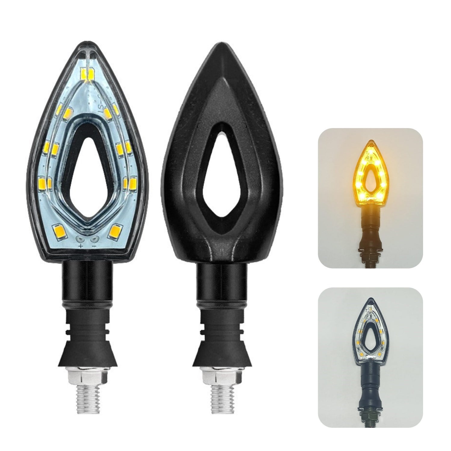 Motosiklet LED Sinyal Lambası Set Üçgen Universal Model 