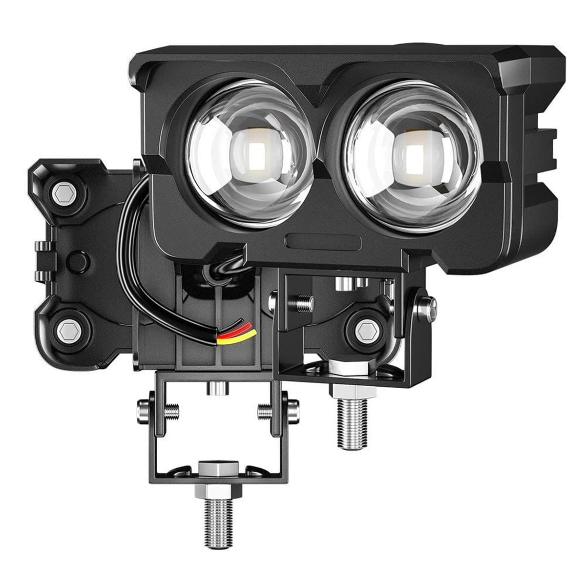 2 ADET Motosiklet Led Sis Farı  Metal Kasa Baykuş Model Delici Beyaz Sarı Çift Renk